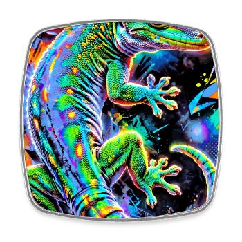 Gecko - Viereckiger Kühlschrankmagnet - Weiß - Vorne