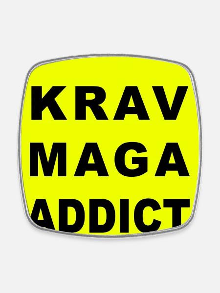 Warning Krav Maga Addict - Square fridge magnet - white