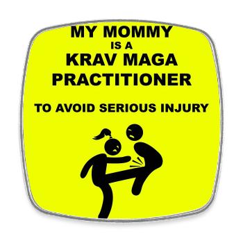 Warnung! Mama macht Krav Maga! - Viereckiger Kühlschrankmagnet - Weiß - Vorne