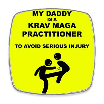 Warnung! Papa macht Krav Maga! - Viereckiger Kühlschrankmagnet - Weiß - Vorne