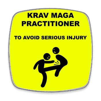 Warnung! Krav Maga Praktizierender! - Viereckiger Kühlschrankmagnet - Weiß - Vorne