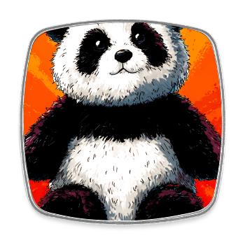 panda - Magnet carré - blanc - Devant