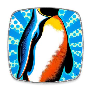 pingouin - Magnet carré - blanc - Devant