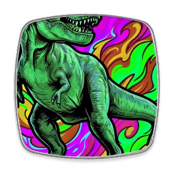 Dinosaurier - Viereckiger Kühlschrankmagnet - Weiß - Vorne