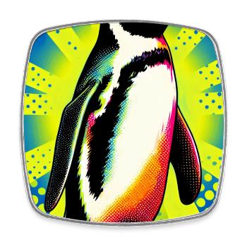 pingouin - Magnet carré - blanc - Devant