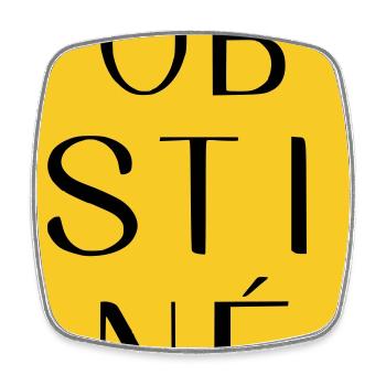 Obstiné en contraste jaune - Magnet carré - blanc - Devant