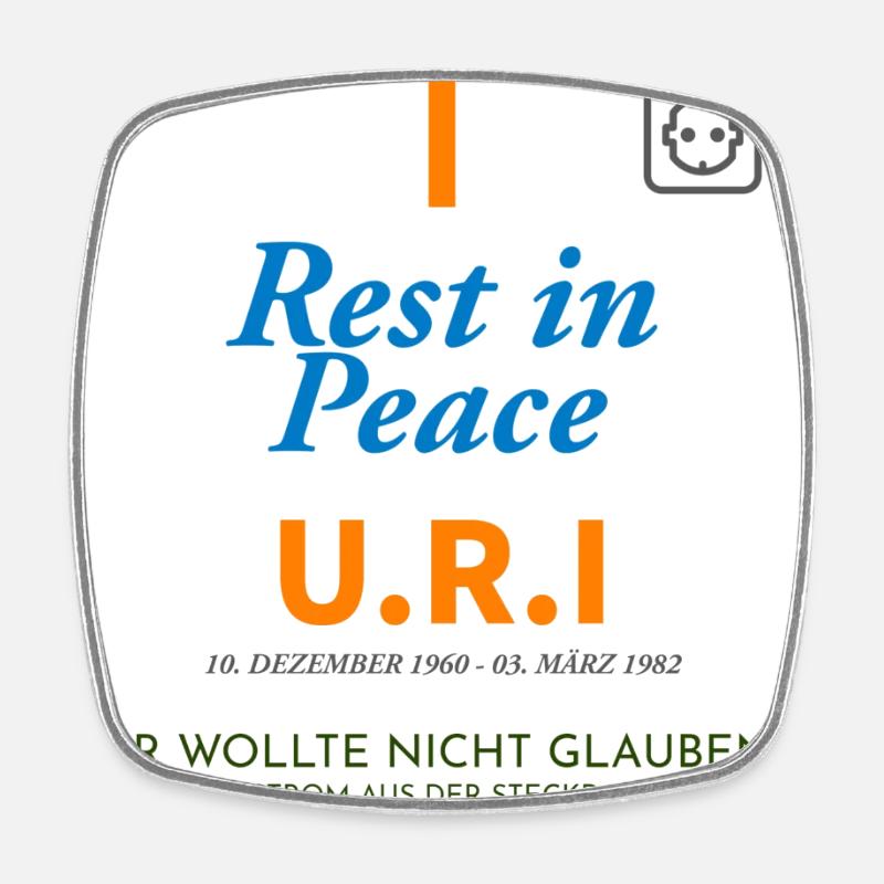 Commemorative Design Peace and Faith Ironic - Square fridge magnet - white