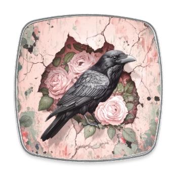 Raven Vintage - Square fridge magnet - white - Front