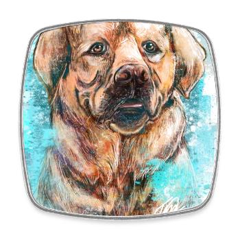 Labrador - Viereckiger Kühlschrankmagnet - Weiß - Vorne
