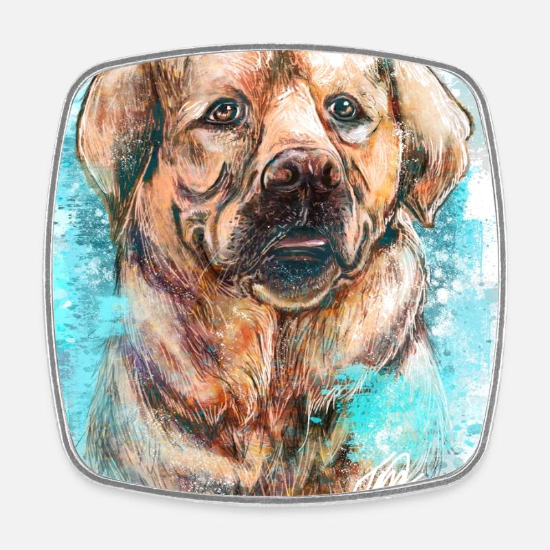 Labrador - Magnet carré - blanc