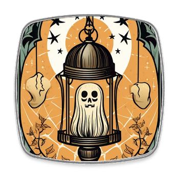 Ghost in a cage Tarot cage - Square fridge magnet - white - Front
