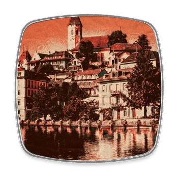 Thun Skyline - Square fridge magnet - white - Front