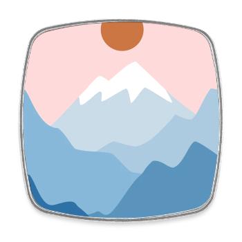 Berglandschaft 2 - Viereckiger Kühlschrankmagnet - Weiß - Vorne