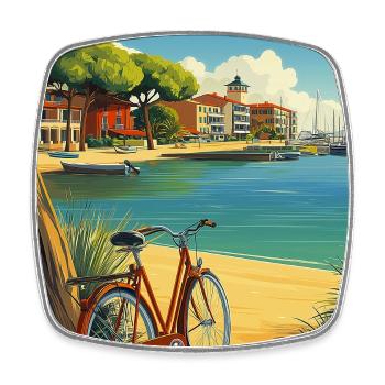 Reflexion der Bucht von Arcachon im Sommer - Viereckiger Kühlschrankmagnet - Weiß - Vorne