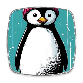 pingouin - Magnet carré - blanc - Devant
