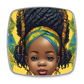 Afro Rastafari Porträtkind - Viereckiger Kühlschrankmagnet - Weiß - Vorne