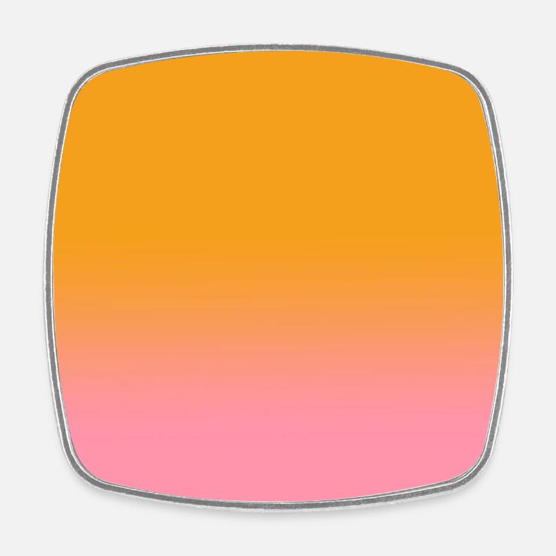 Gradient - orange rosa personalisierbar - Viereckiger Kühlschrankmagnet - Weiß