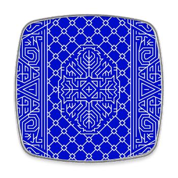Geometric Playing Card Vector Art Blue - Square fridge magnet - white - Front