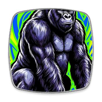 Gorilla - Viereckiger Kühlschrankmagnet - Weiß - Vorne