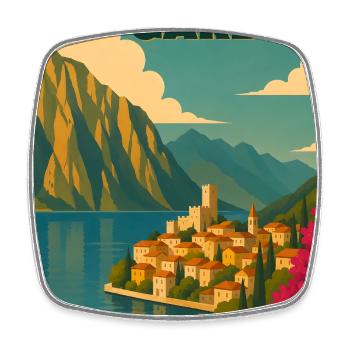 Gardasee  - Viereckiger Kühlschrankmagnet - Weiß - Vorne