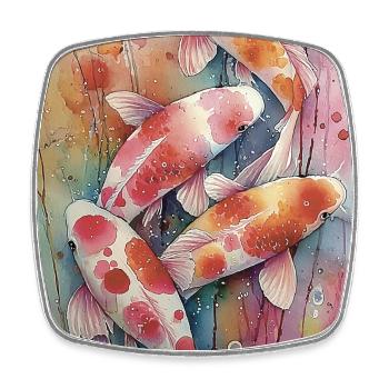 Multicolor Watercolor Koi - Square fridge magnet - white - Front