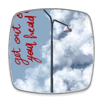 Wolken und Straßenlaterne am Himmel - Viereckiger Kühlschrankmagnet - Weiß - Vorne
