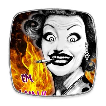 Burn_Baby-_Burn - Viereckiger Kühlschrankmagnet - Weiß - Vorne