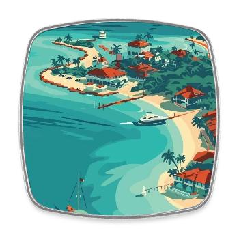 Découvrez les Bahamas et Nassau - Paradis tropical - Magnet carré - blanc - Devant