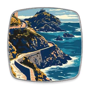 Explore Enchantment of Gaztelugatxe in Spain - Square fridge magnet - white - Front