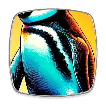 penguin - Square fridge magnet - white - Front