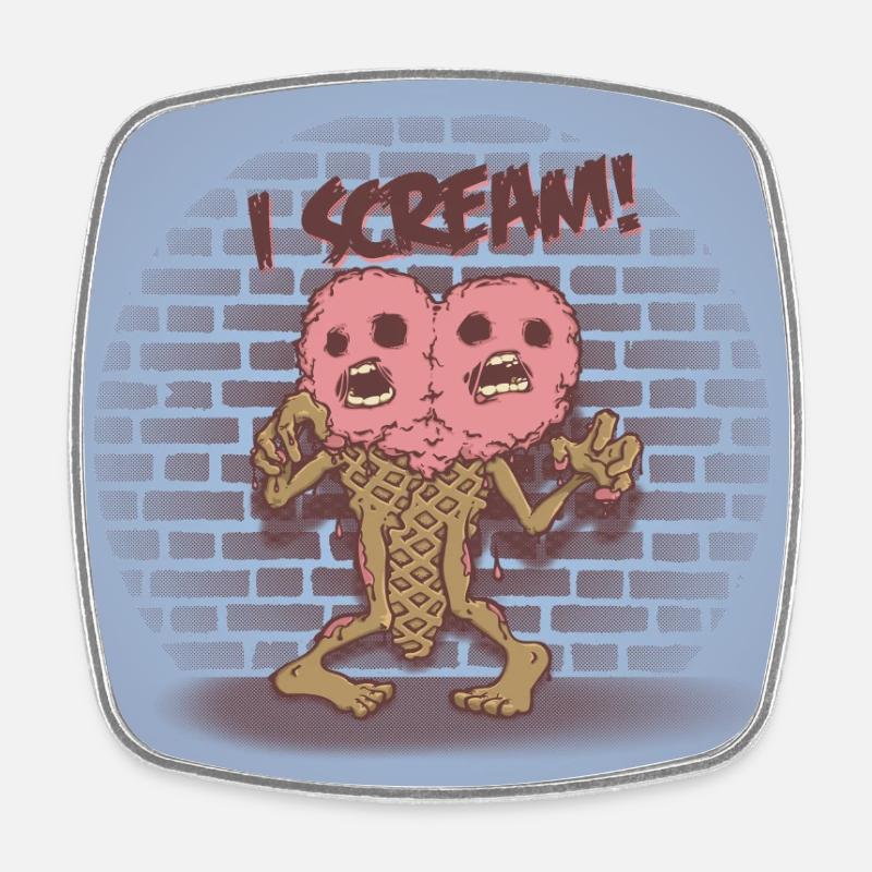 I scream Poster - Square fridge magnet - white