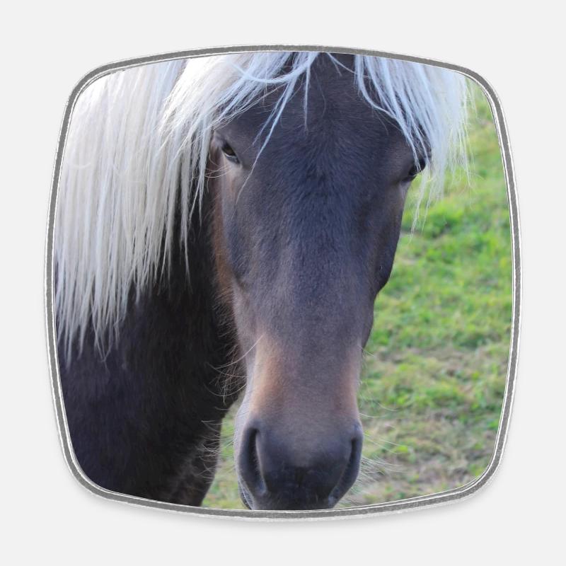 Affiche Cheval Cheval - Magnet carré - blanc