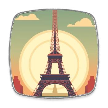 Tour Eiffel - Magnet carré - blanc - Devant