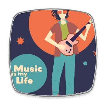 Music is my life - Magnet carré - blanc - Devant