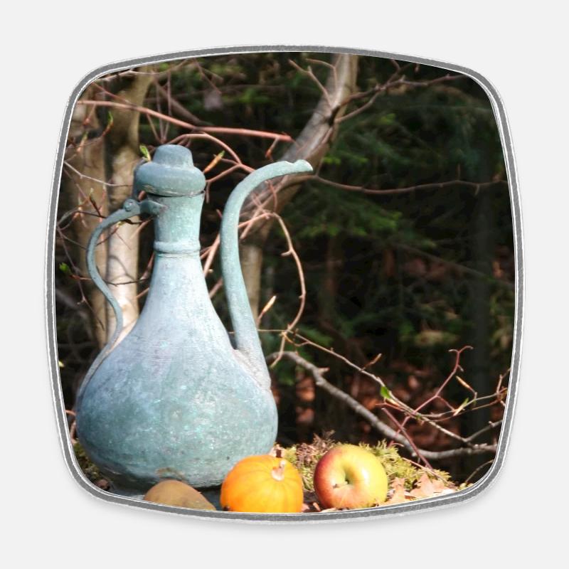 Copper pot in the Black Forest - Square fridge magnet - white