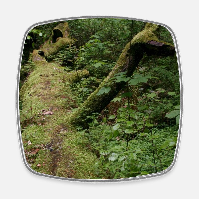 Mossy tree trunk / Northern Black Forest Monbachtal - Square fridge magnet - white