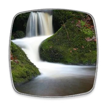 Mooswald Waterfall Motif - Square fridge magnet - white - Front