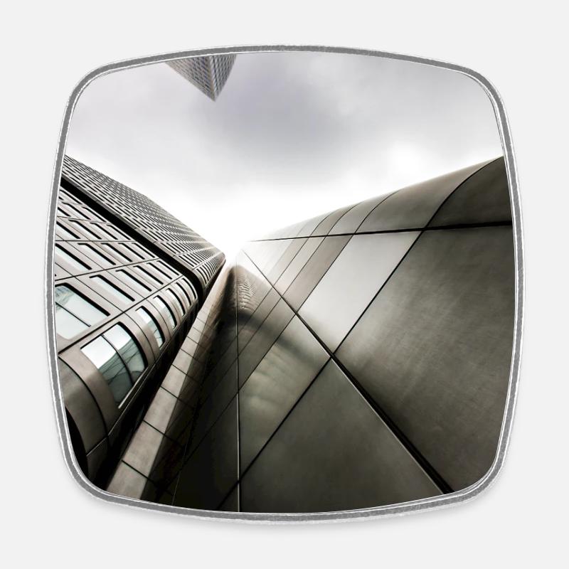 Steel façade view from below - Square fridge magnet - white