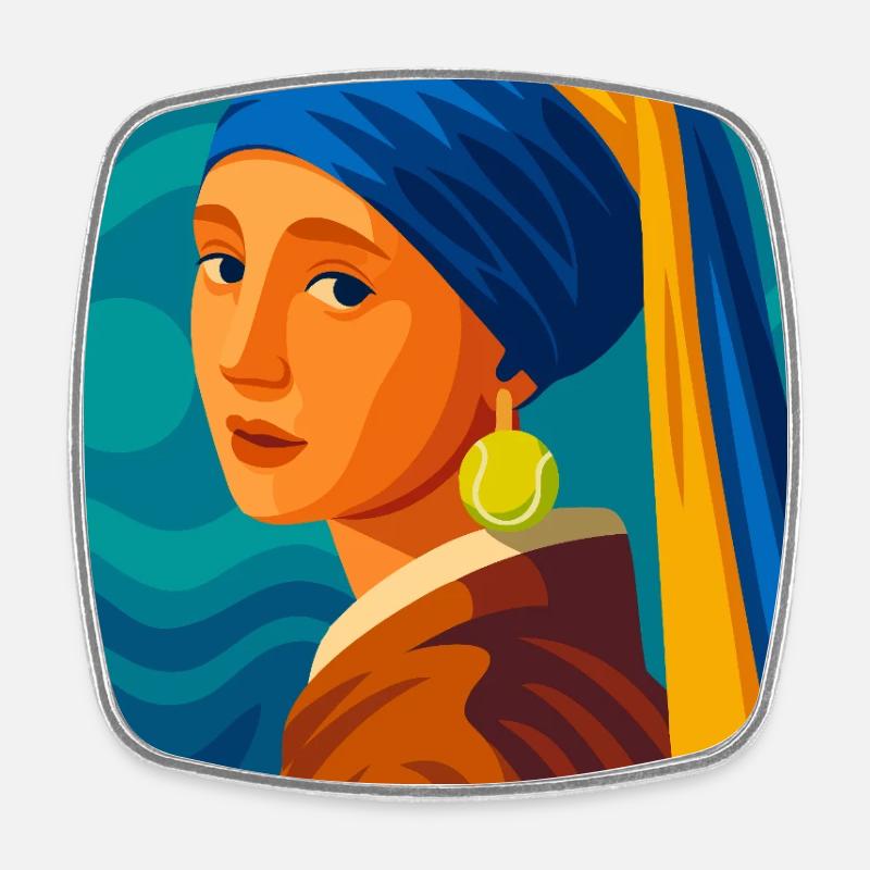 The Maiden (in suspension) - Square fridge magnet - white