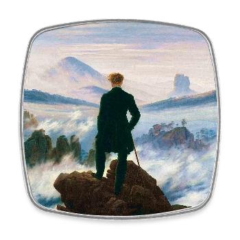 Caspar David Friedrich Wanderer über dem Nebelmeer - Viereckiger Kühlschrankmagnet - Weiß - Vorne