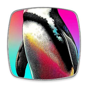 pingouin - Magnet carré - blanc - Devant