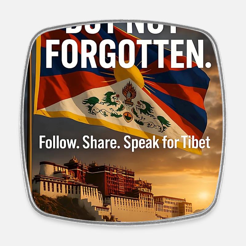 Silenced. But not forgotten. - Square fridge magnet - white