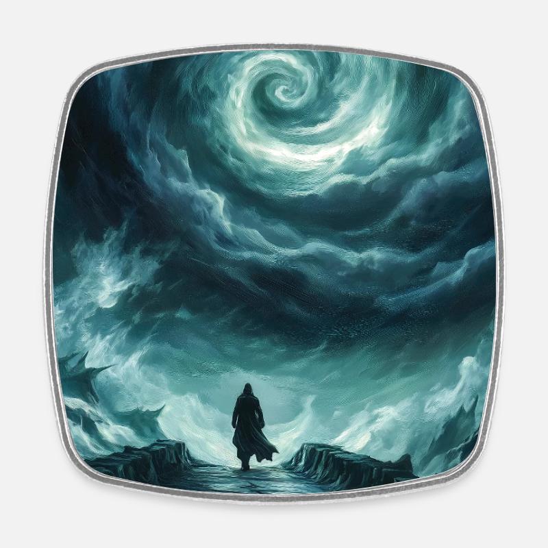 Dark fantasy illustration - Square fridge magnet - white
