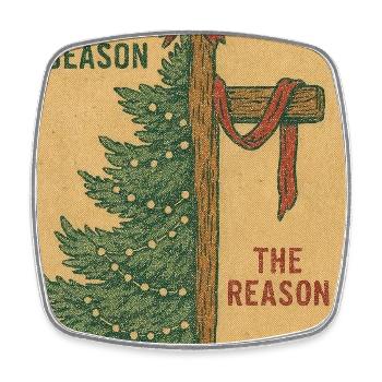 The Season The Reason Vintage Christmas Christian  - Square fridge magnet - white - Front