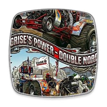 Vintage radial Engine - Square fridge magnet - white - Front