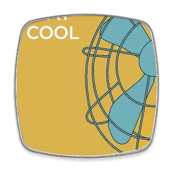 Stay Cool – Modernes Ventilator Poster - Viereckiger Kühlschrankmagnet - Weiß - Vorne