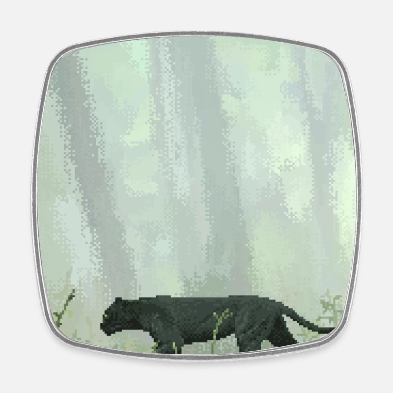 Panthère de la jungle rétro en pixel art - Magnet carré - blanc