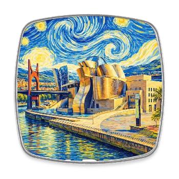 Bilbao Spain  - Viereckiger Kühlschrankmagnet - Weiß - Vorne