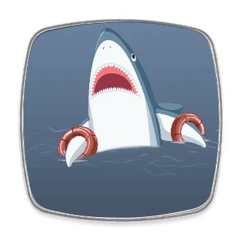 Je ne peux pas faire rire le design du mème de requin - Magnet carré - blanc - Devant