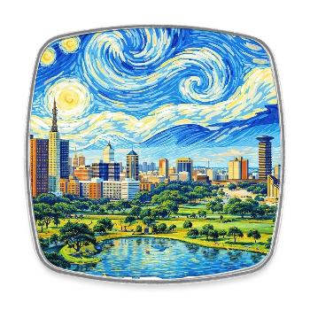Nairobi Kenya Starry Night - Viereckiger Kühlschrankmagnet - Weiß - Vorne